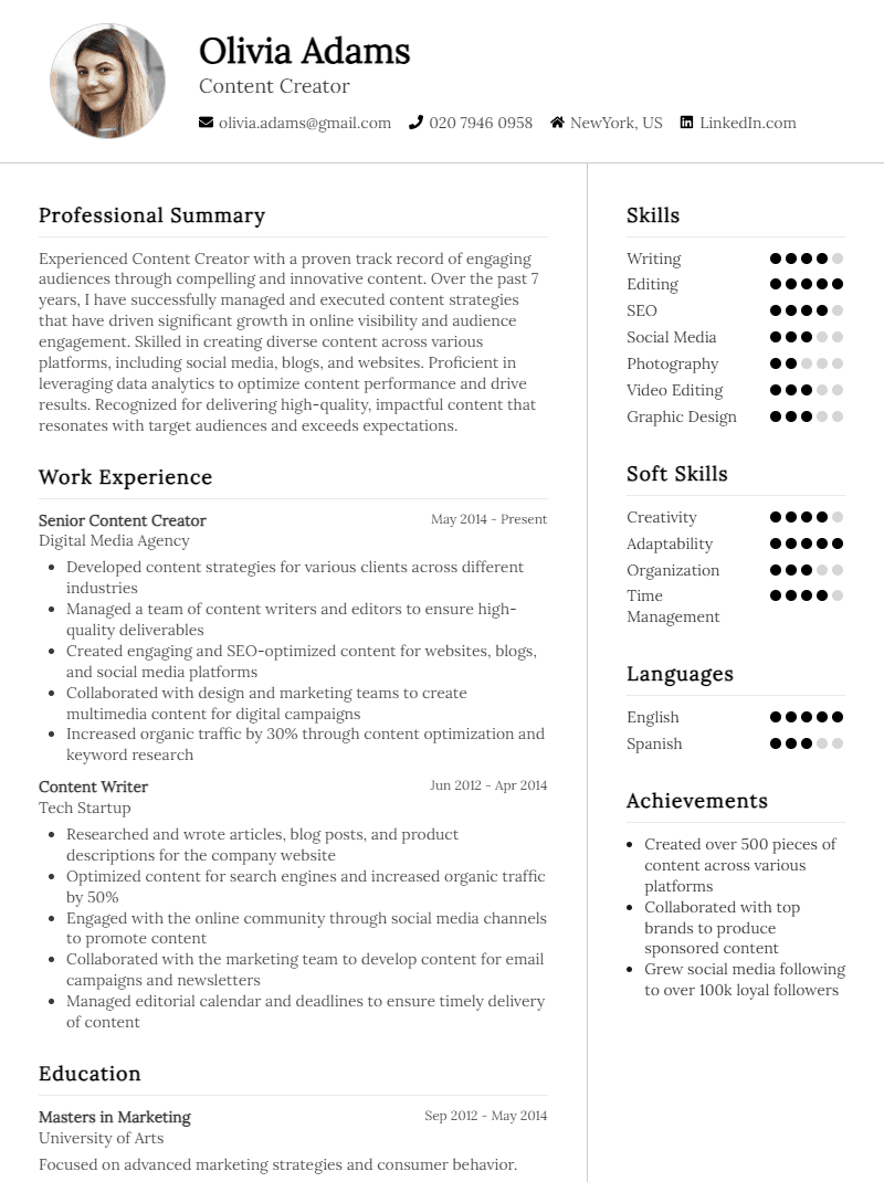 Resume builder